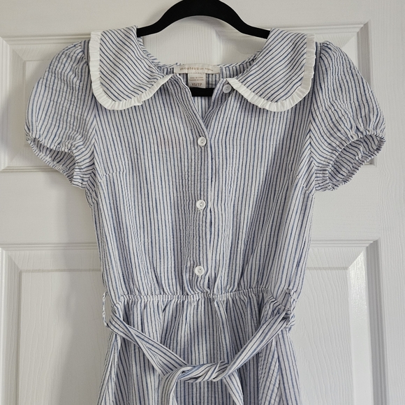 Monteau Blue and White Striped Mini Dress - Picture 2 of 5